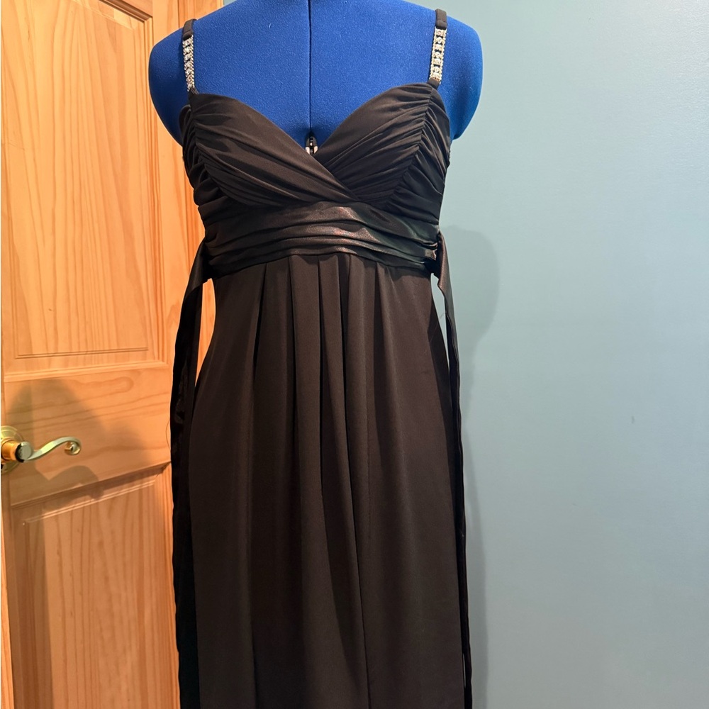 City Triangles Black Ruched Cocktail Dress